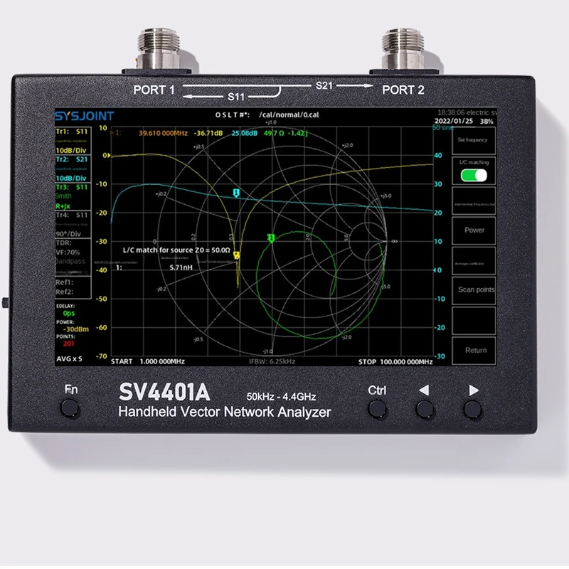 New 7 inch Capacitive Touch Screen 50KHz ~4.4GHz Vector Network Analyzer HF VHF UHF Antenna Analyzer NanoVNA VNA SV4401A