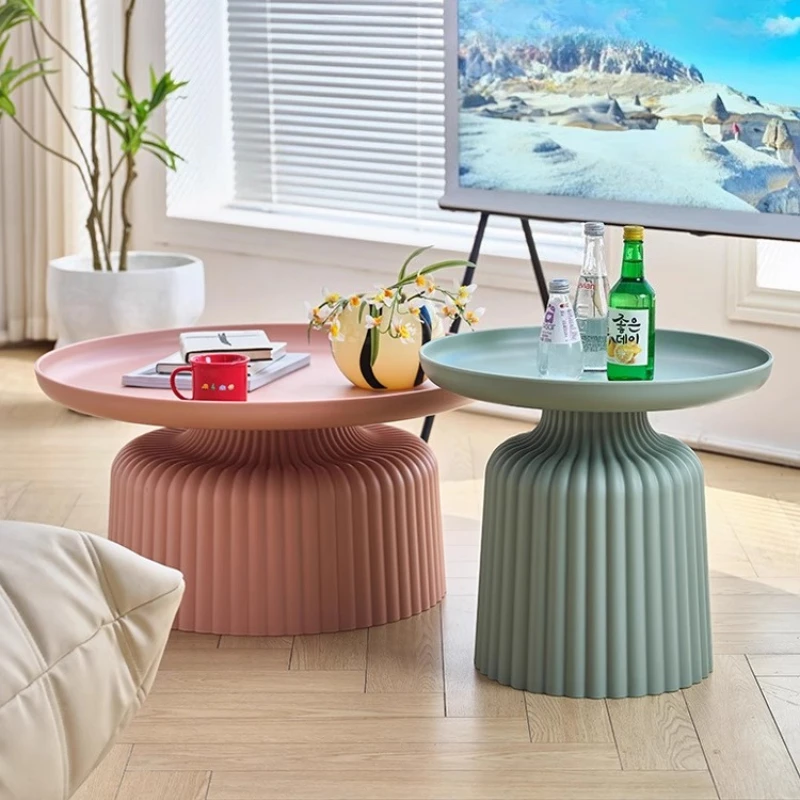For Cheap Unique Coffee Table Creative Round Aesthetic Clear Cute Side Table Modern Accessories Decoration Mesas Bajas Furniture
