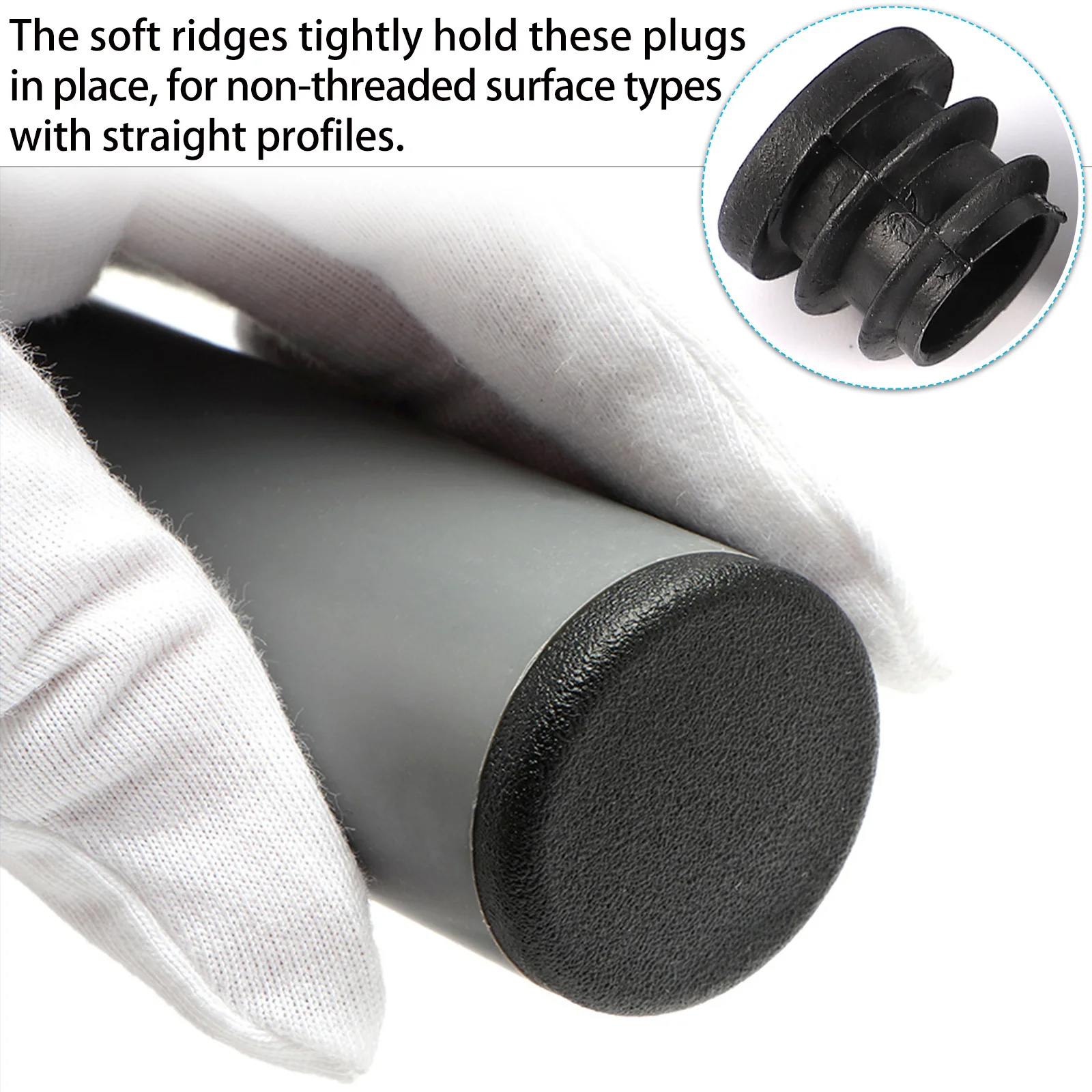 100 Stück Möbelbeinstopfen, rund, schwarzer Kunststoff, 25 mm Rohrstopfen, Endkappe, Stuhlgleiter, Bodenschutz, Geräuschreduzierung