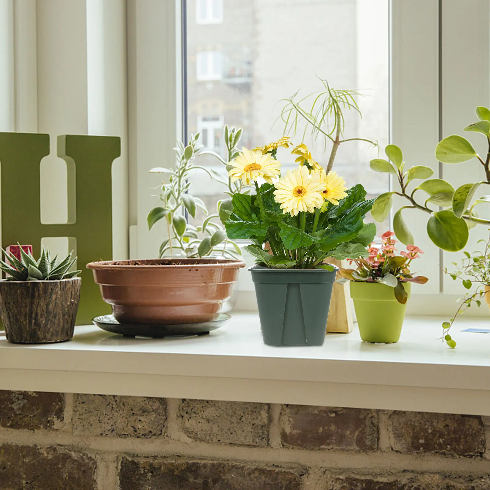 

6Pcs Root Control Flowerpots Exquisite Craftsmanship Humid Environment Green Plants Square Pots Gardening Container