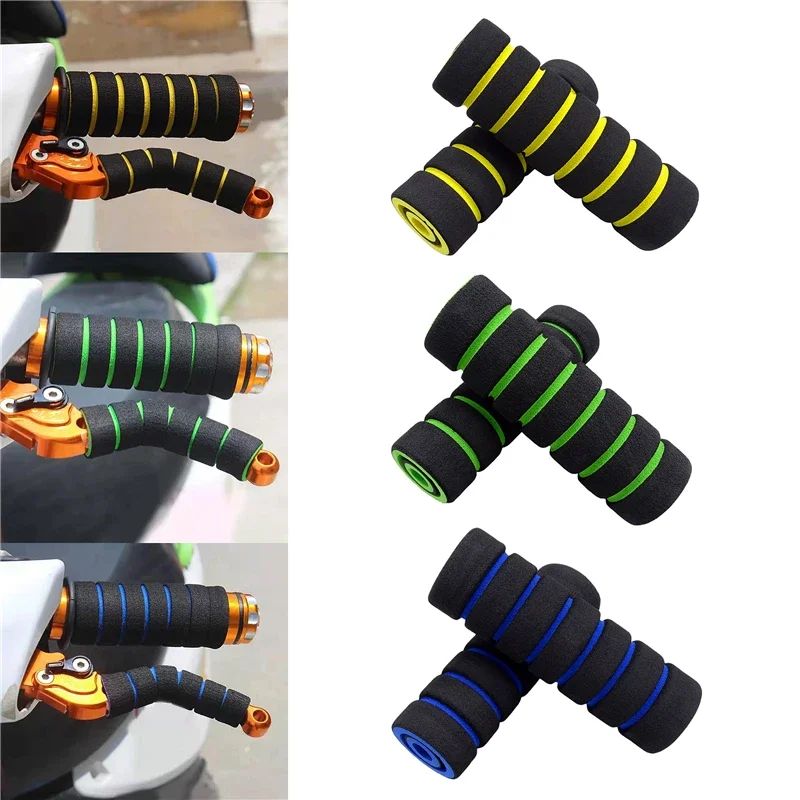 4 Pcs/2Pairs Bike Racing Bicycle Motorcycle MTB Folding Bike Bicycle Handle Bar Foam Sponge Grip Cover Handlebar Anti-slip