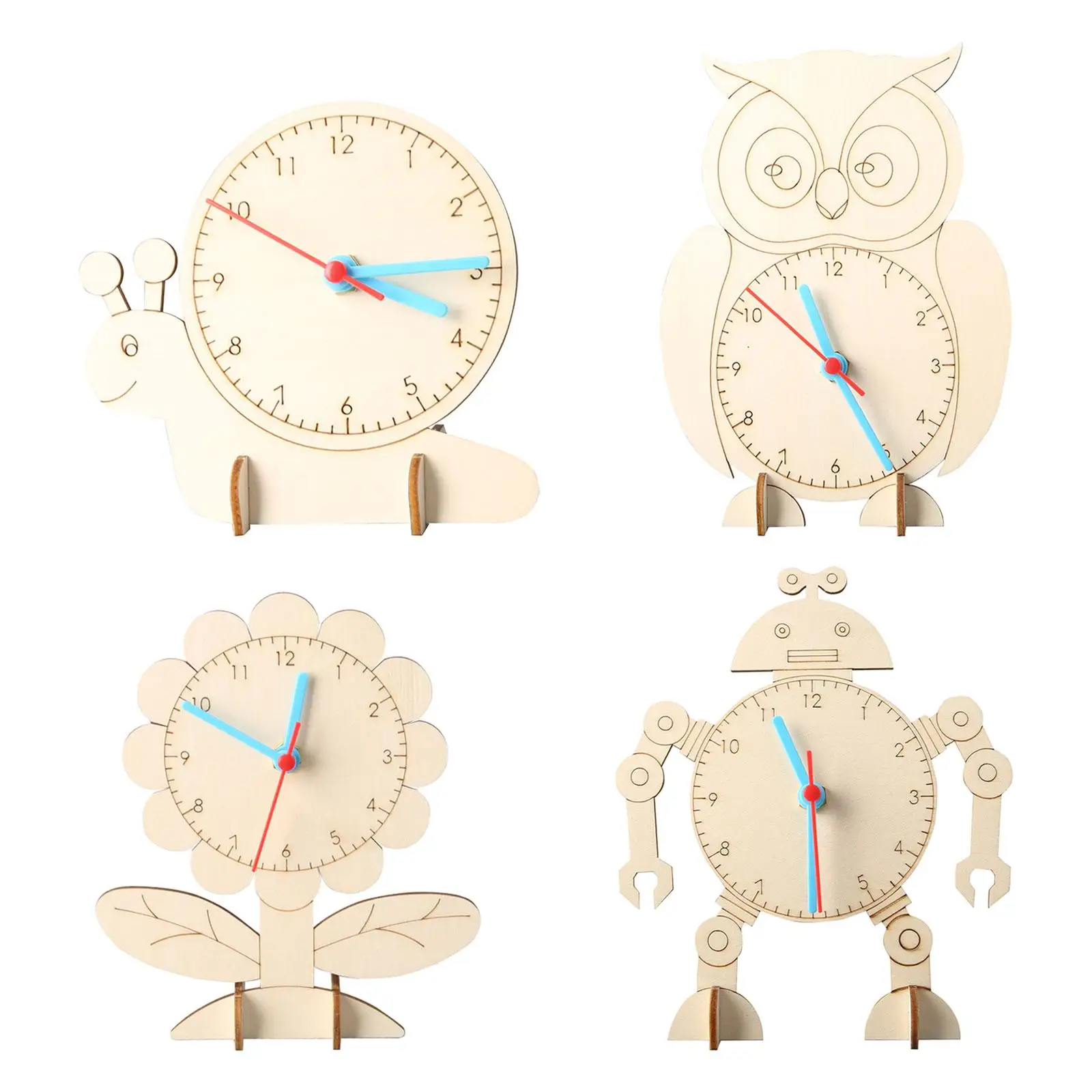 DIY Wooden Science Experiment Model Kits Crafts DIY Clock Model for Kids Children Developmental Toy Teaching Props Boy and Girls