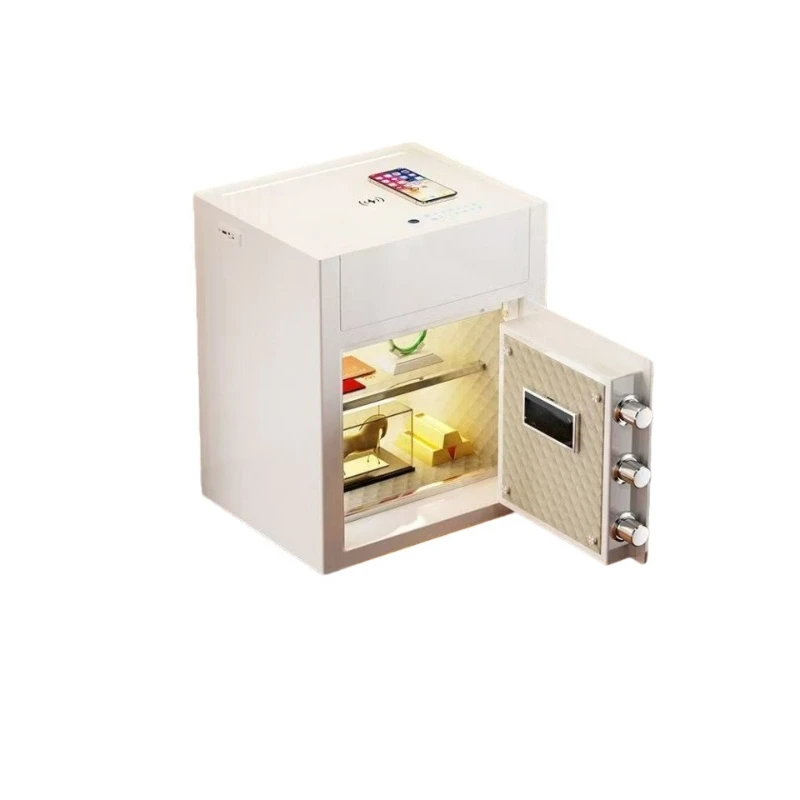 All-steel safe bedside table integrated multi-function wireless charging with lamp smart bedside home anti-theft safe