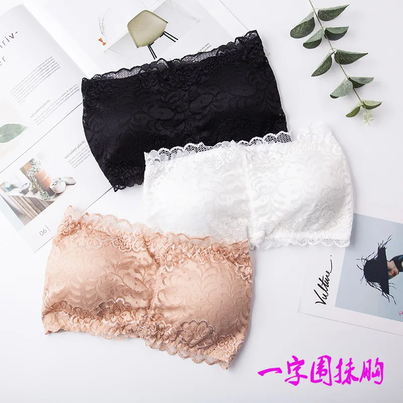 

Lace Chest Wrap Beauty Back Strapless Bra and Undershirt Tube Top Underwear Women's Fashion Sexy Comfortable Breathable Belt Che