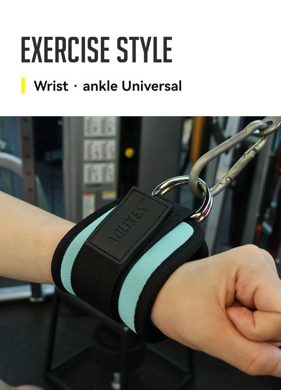 Aolikes verstellbare gepolsterte Knöchel manschetten gepolsterte Träger D-Ring Glute Kickback für Kabel maschine, ideal für Gesäß übungen – Detail 4