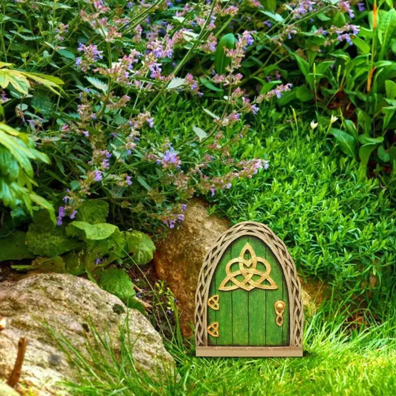 Miniature maison de fée en bois sculptée, décoration elfique pour jardin, arbre, cour enchantée, accessoire extérieur