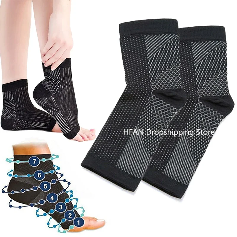 1Pair Neuropathy Socks Ankle Brace Socks and Tendonitis Compression Socks For Pain Relief and Plantar Fasciitis for Women Men