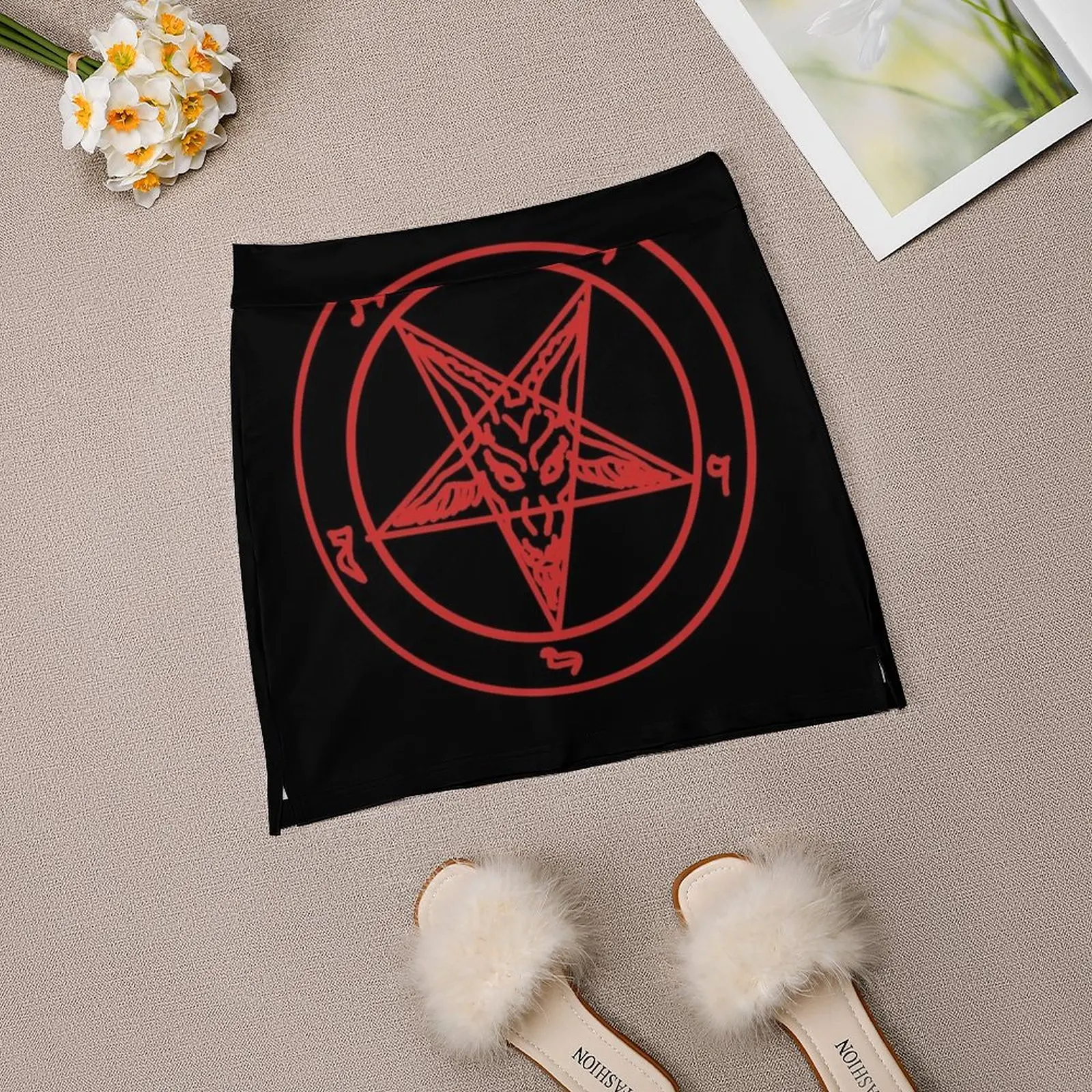 Red Baphomet Light Proof Trouser Skirt korean summer clothes Summer dress