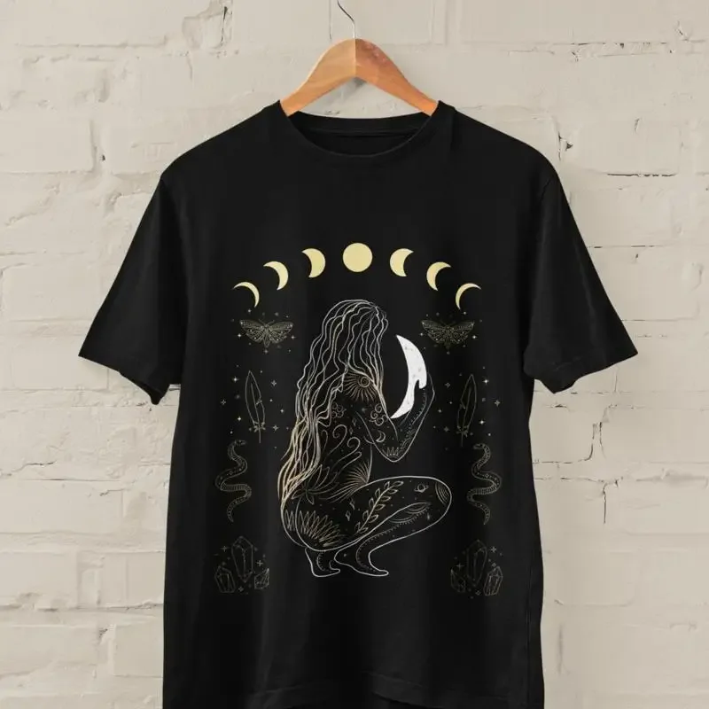 Grunge Clothing Moons T Shirt Mystical Crystals Alt Fairy Fairycore Festival Goblincore