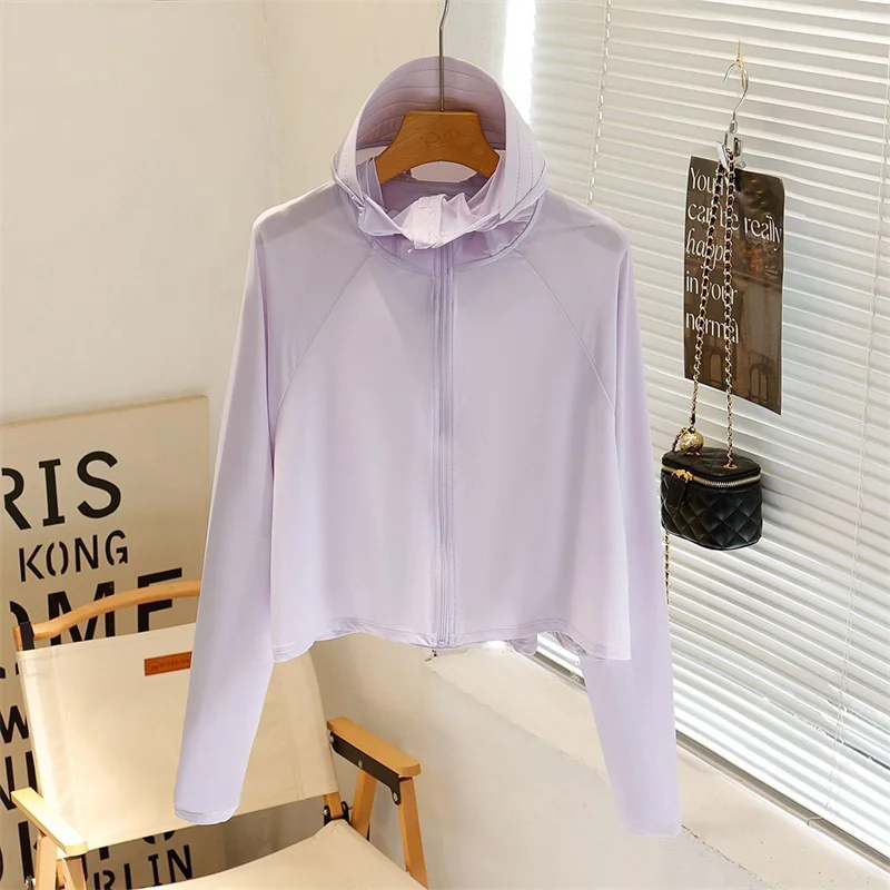2025New Eis Seide Sonnencreme Mantel Frauen Sommer Outwear Mit Kapuze Sonnenschutz Kleidung Jacken Mode Mantel Strickjacke Damen Top