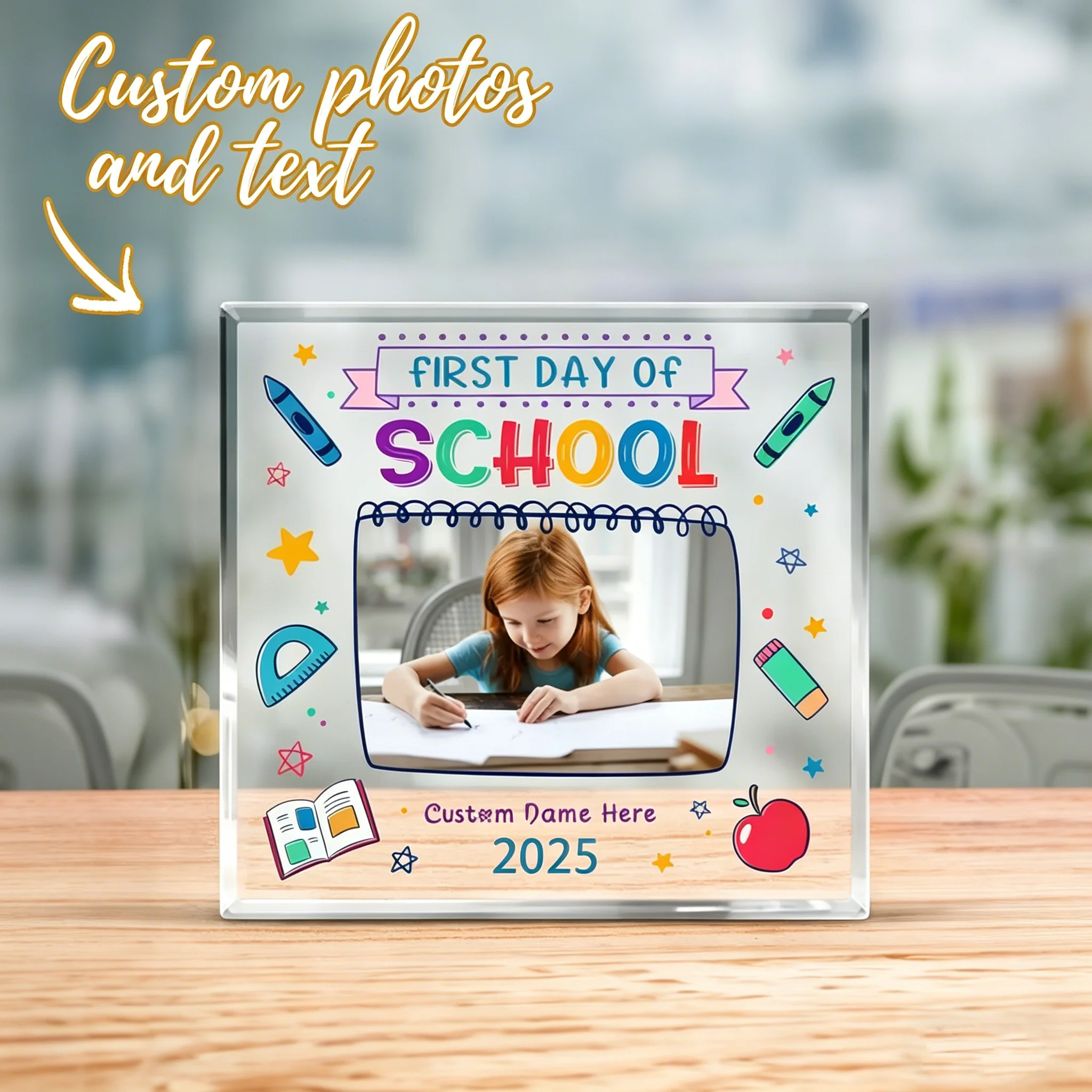 Photo Acrylic Block - Персонализированный акриловый фото-блок для первого учебного