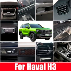 For Great Wall Haval H3 X-DOG 2024 2025 Carbon Fiber Car Center Control Panel Steering Wheel Trim Sticker Accessories