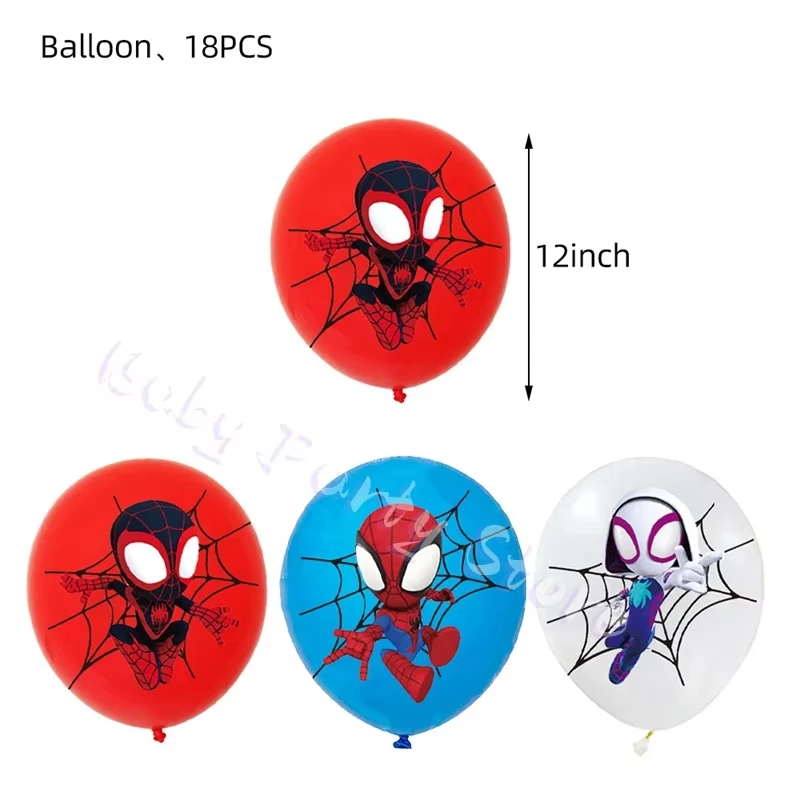Spidey und seine fantastischen Freunde, Geburtstagsdekorationen, Geschirr-Set, Teller, Tassen, Hintergrund, Luftballons, Geburtstagsparty-Zubehör, Geschenke
