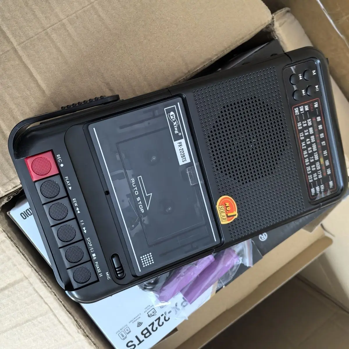 

Портативный кассетный проигрыватель, радиоприемник AM/FM/SW, Bluetooth-колонки, солнечная зарядка, диктофон, USB/TF, перезаряжаемый, для дома/улицы
