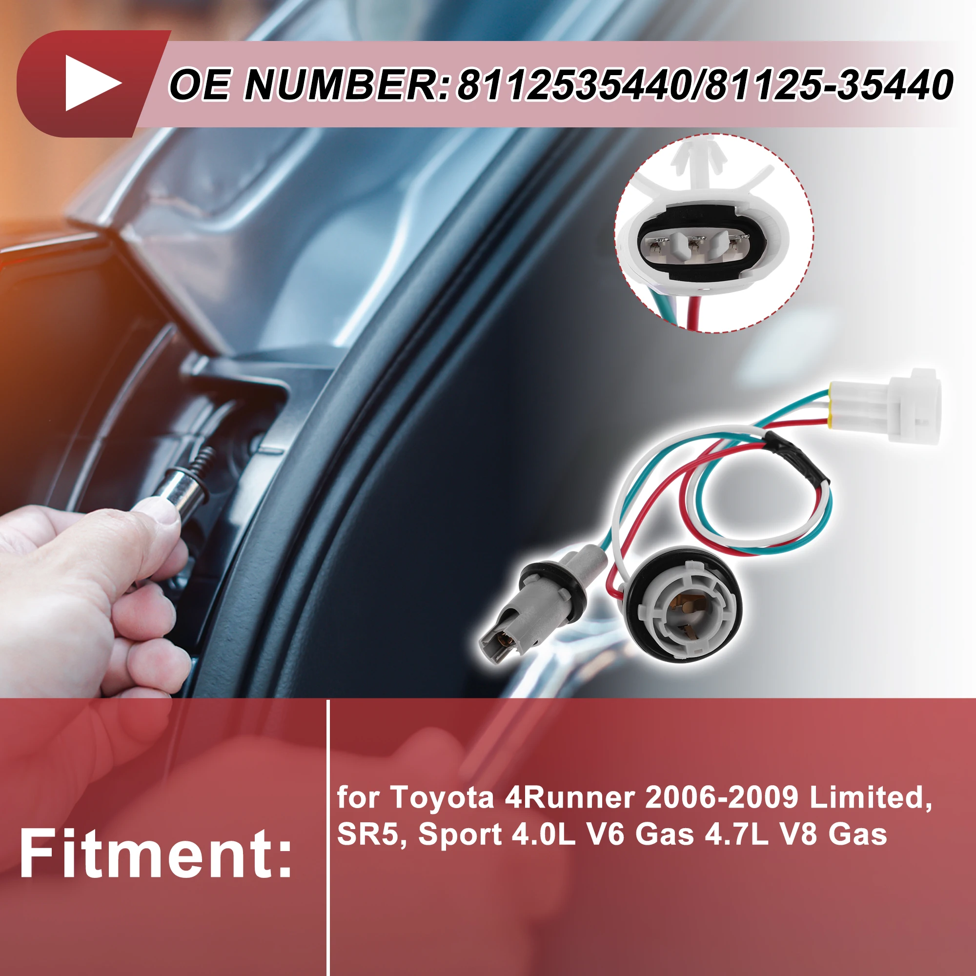 UXCELL Headlight Light Socket Wiring for Toyota 4Runner Turn Signal Lamp Bulb Pigtail Connector Harness