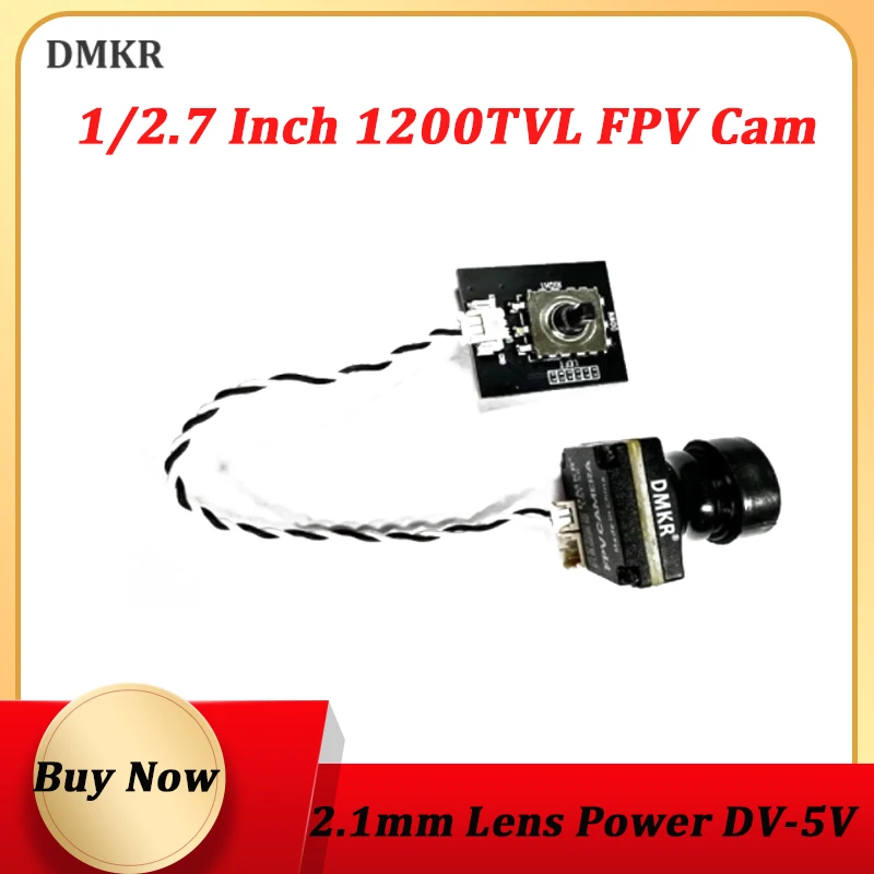 

DMKR 1/2.7 ”LST-S6 1200 TVL Мини-камера FPV 2,1 мм Мощность объектива 5V PAL/NTSC с OSD внутренней регулировкой для дрона RC FPV