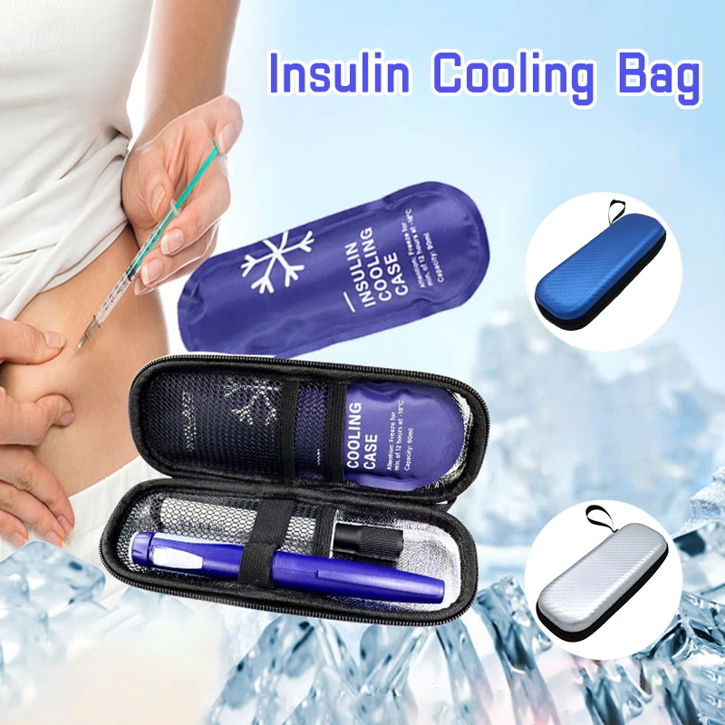 

1Pcs Portable Insulin Cooling Bag Diabetic Pocket Travel Case Pill Protector PU Waterproof Thermal Insulated Medicla Cooler