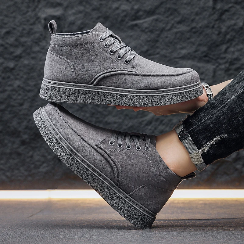 

High-top Winter Warm Cotton Shoes, Anti-slip and Durable Men's Casual Shoes, Versatile and Trendy Outdoor Sneakers