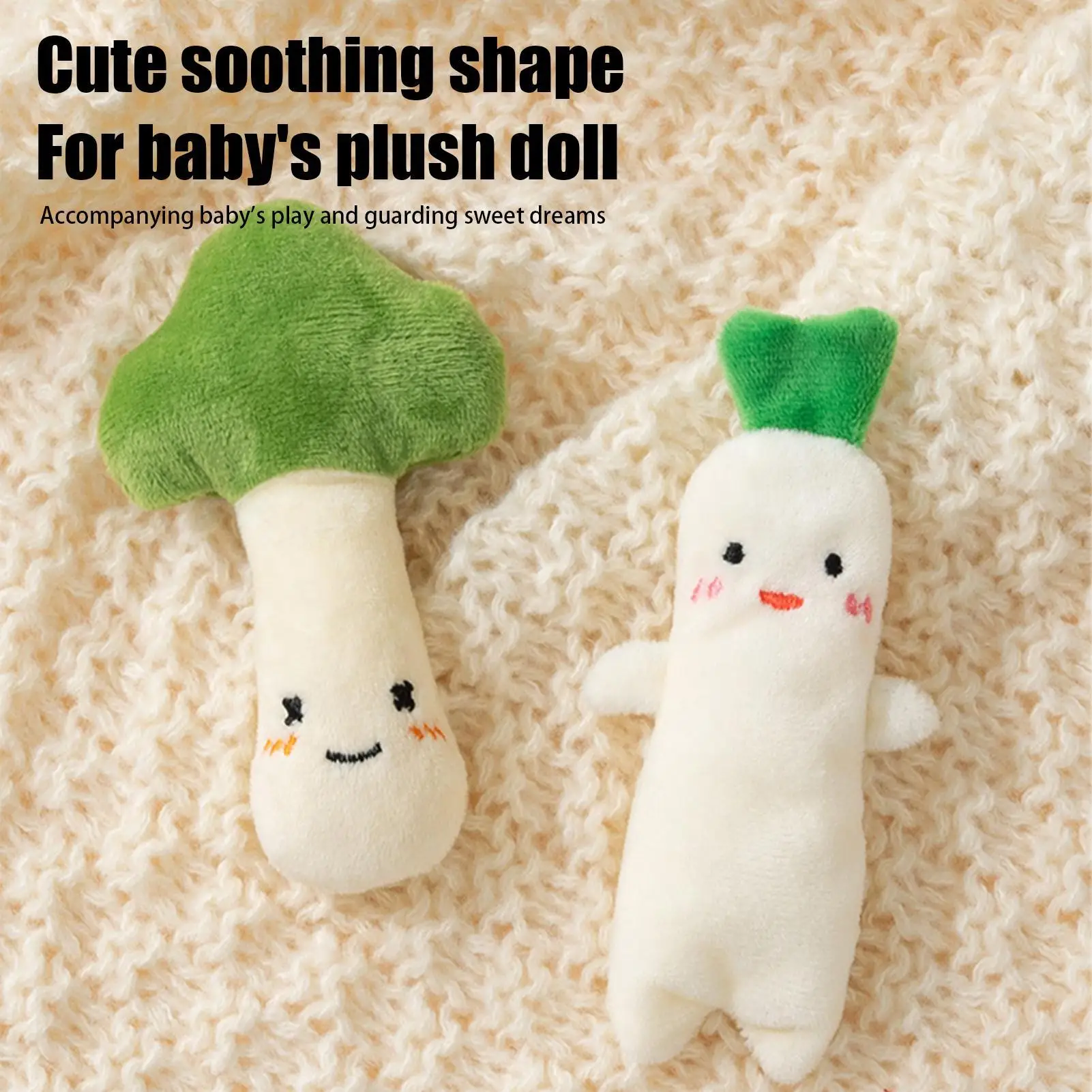 

Soothing Doll for Baby Vegetables Hand Grip Doll Baby Soothers for Sleep Soft Food Stuffed Toys Accessories for Children Girl