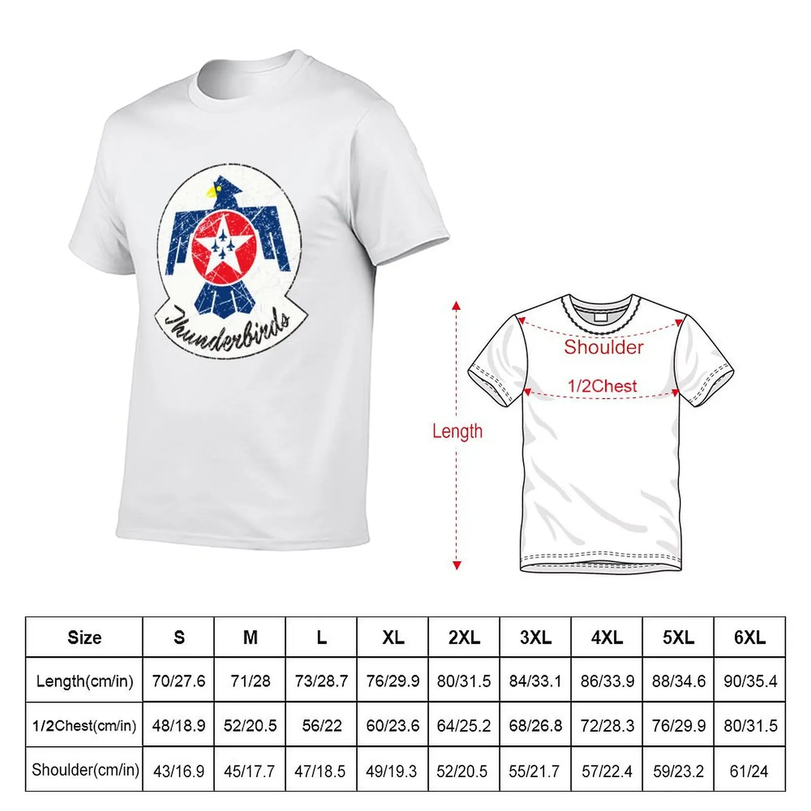 Thunderbirds USAF Vintage T-Shirt for a boy blue archive mens t shirts top quality