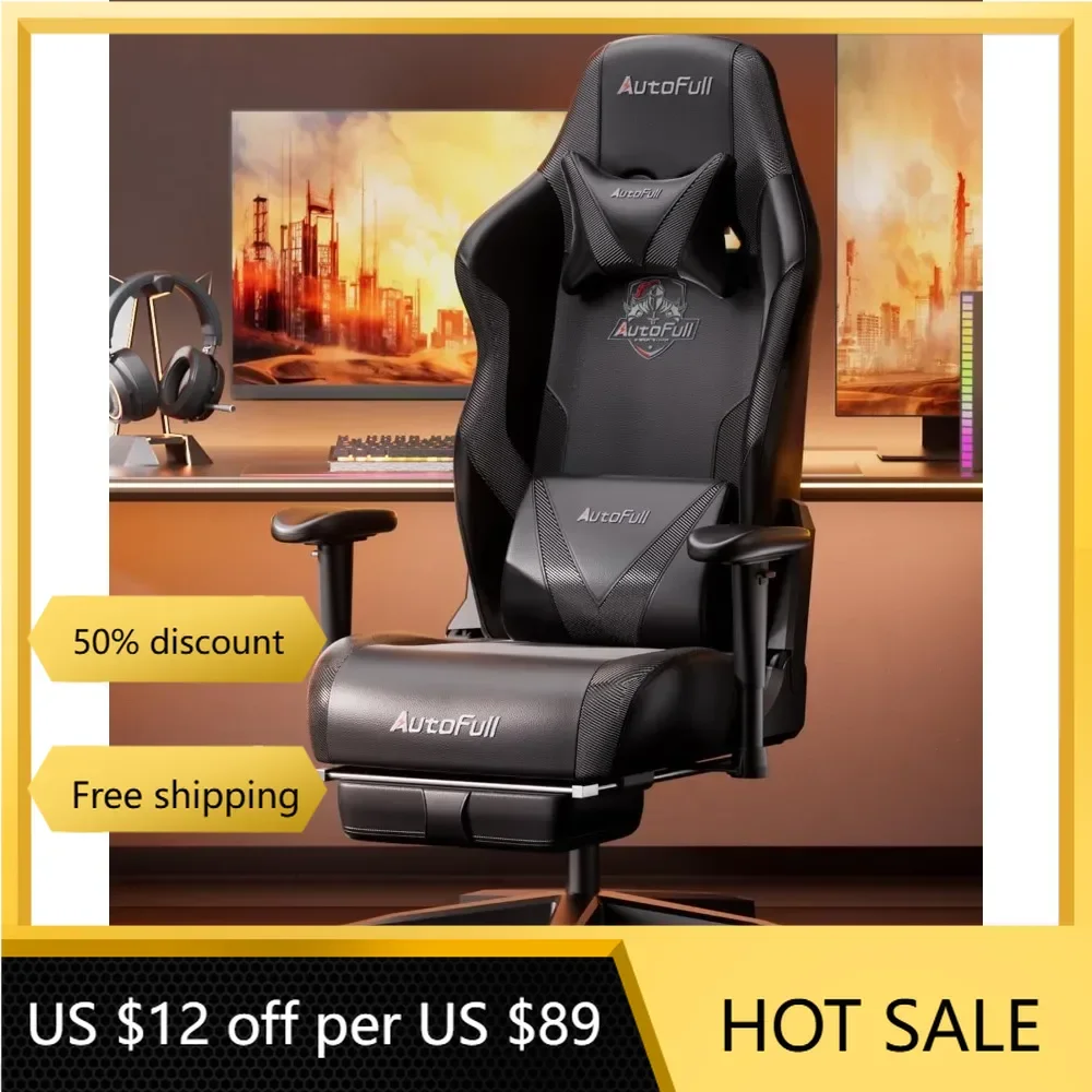 Gaming Chair Computer Chair with Ergonomic Wingless Cushion PU Leather Racing Style PC Chair Office Chairs（Black）