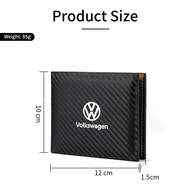 Car Men Wallet Credit Card Holder License Key Storage For Volkswagen VW Polo Golf 6 7 MK7 Jetta Passat Tiguan Touran Bora T-ROC view 6