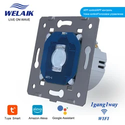 WELAIK EU Tuya WIFI Switch Alexa WIFI Touch Switch 1~1000W 1Gang1Way Smart Wall Switch Intelligent Light Lamp Switch A911-WIFI