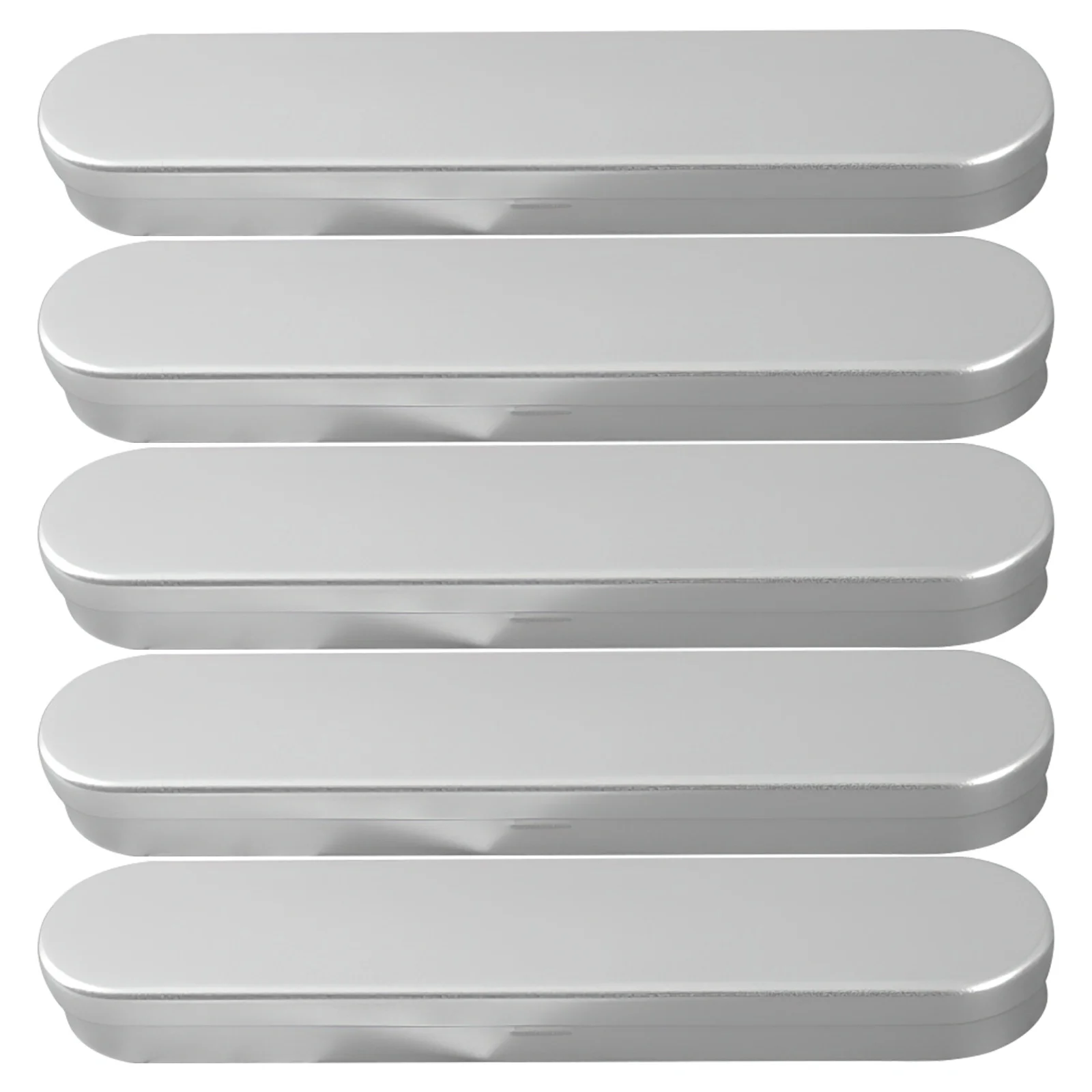 5Pcs Household Pen Box Tinplate Metal Container High End Finish Multi Functional Storage Case for Office School Home