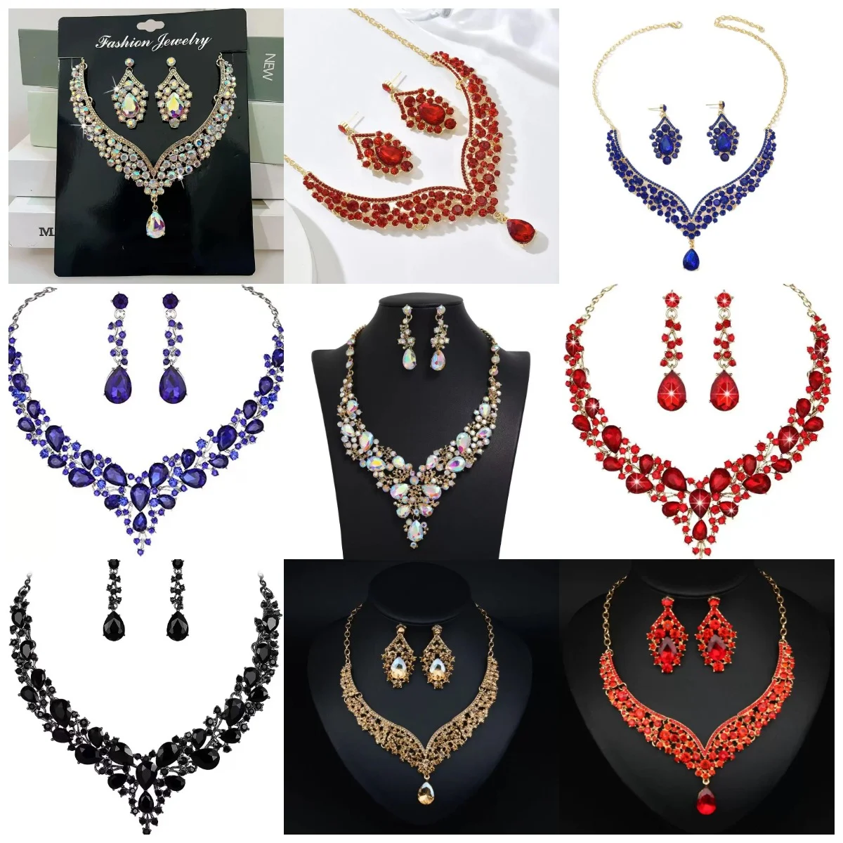【Clearance Sale】Sparkling Gemstone Gold Jewelry Set, Luxurious Wedding Accessory For Bridal Looks & Formal Celebrations