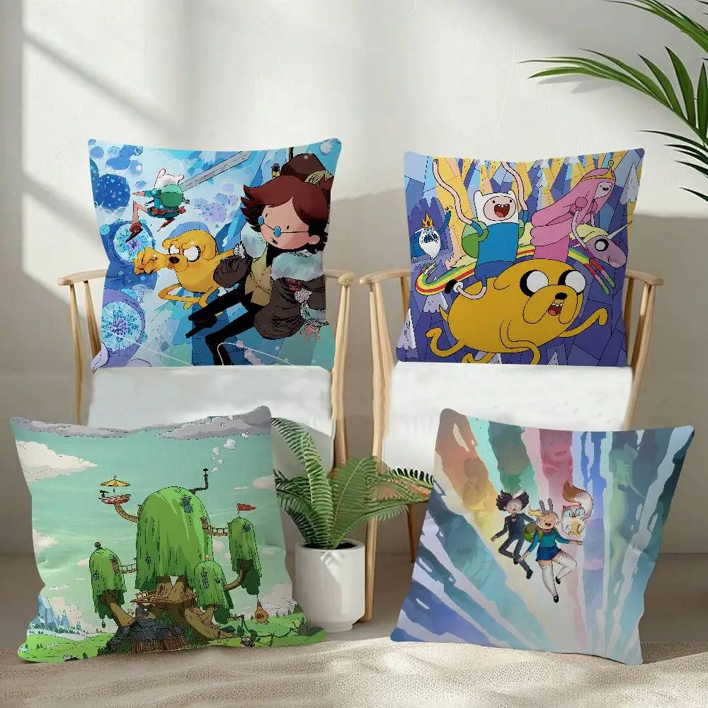 Anime-A-AdventureS Time Pillow Case Fashion Square Pillowcase Bedroom Sofa Room Ins Decoration Leisure
