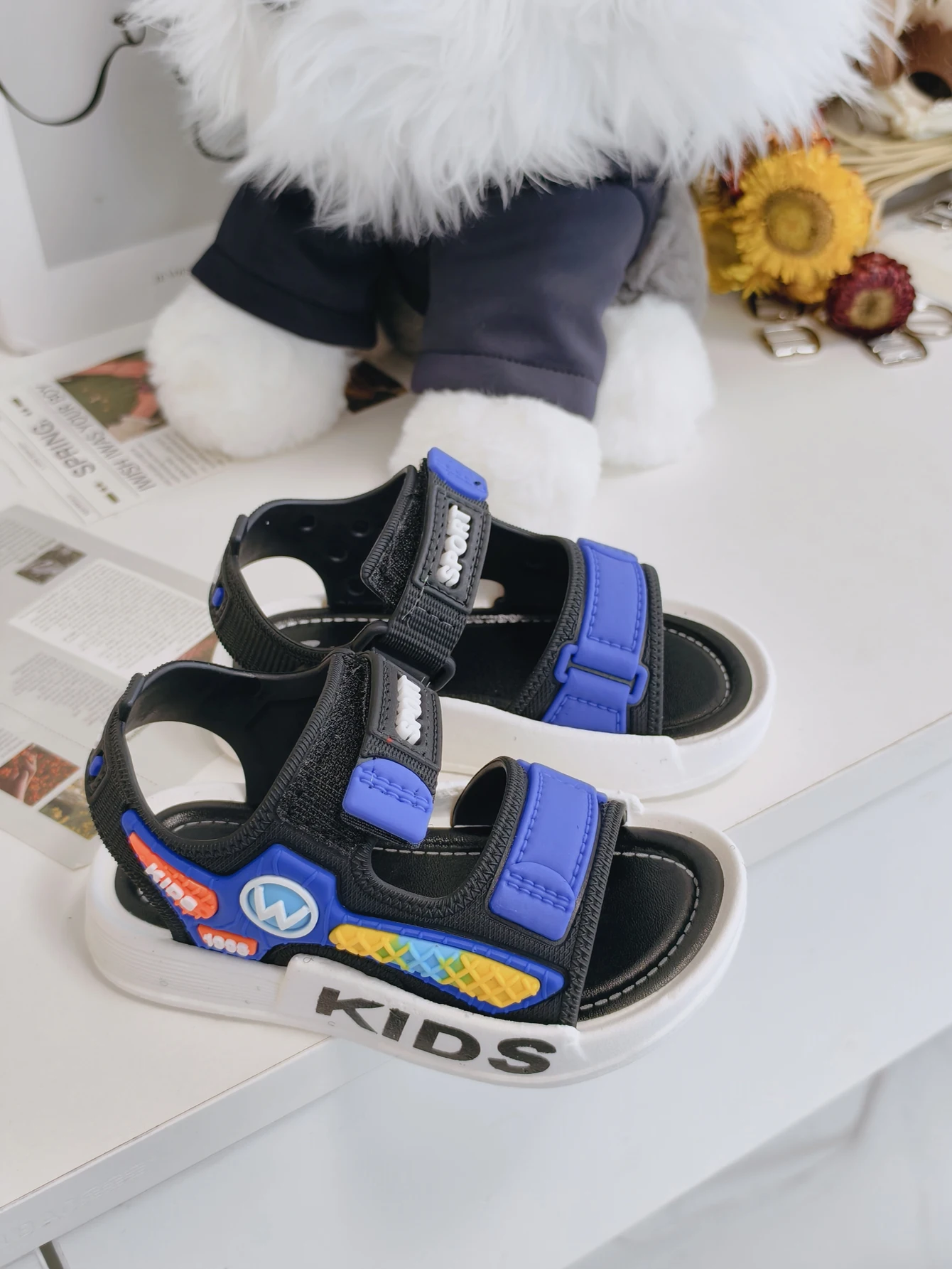 

2026 Summer Boys Closed Toe Sport Sandals Lightweight Non-Slip Soft Sole Kids Beach Shoes Outdoor Casual Walking Sandals for Tod