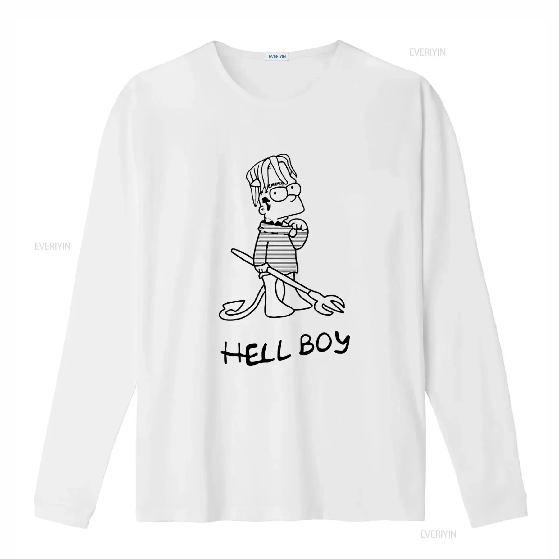 Lil Peep Hellboy Cartoon Print 100 Cotton T Shirt for Men S vintage Washed graphic Soft Casual streetwear homme