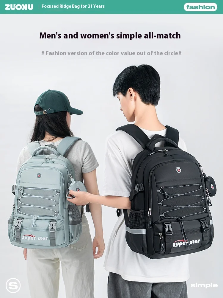 Large Capaci Backpack for College Students Travel Dual Shoulder Bag Women's Korean Harajuku Sle Waterproof School Bag