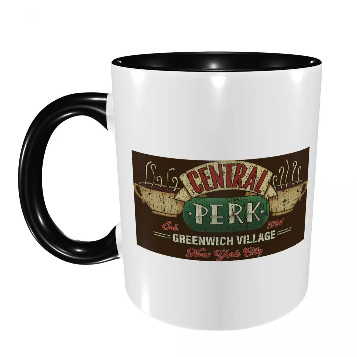 Taza con el Logotipo de Central Perk Friends, Tazas de Café de Cerámica Divertidas, Tazas de Té, Taza para Leche, Regalos para Hombre y Mujer