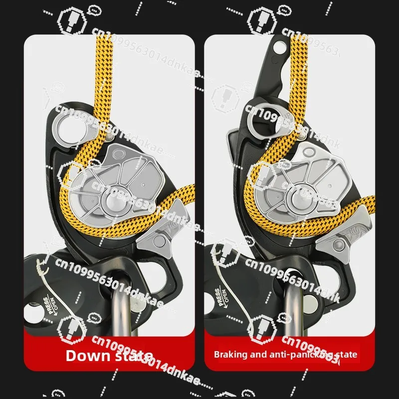 Shield Descender Anti-panic Cam Manual Stop Outdoor Climbing Speed Downhill Aerial Work Protector Descender