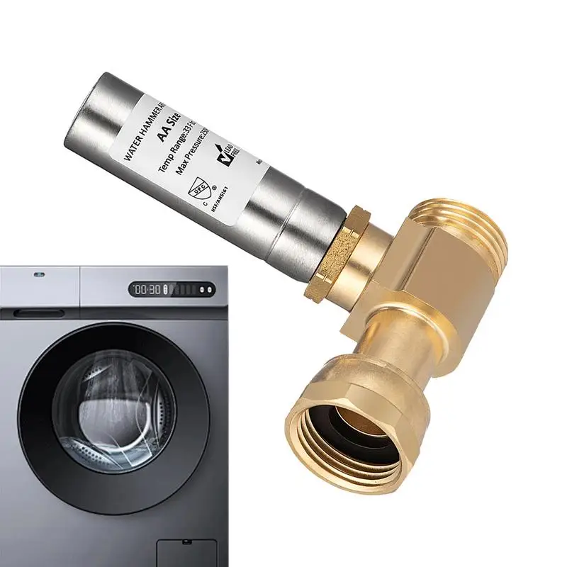 Stainless Steel Water Hammer Arrestor Washing Machine Water Hammer Arrester Thread Noise Reduction Arrester for Laundry Room