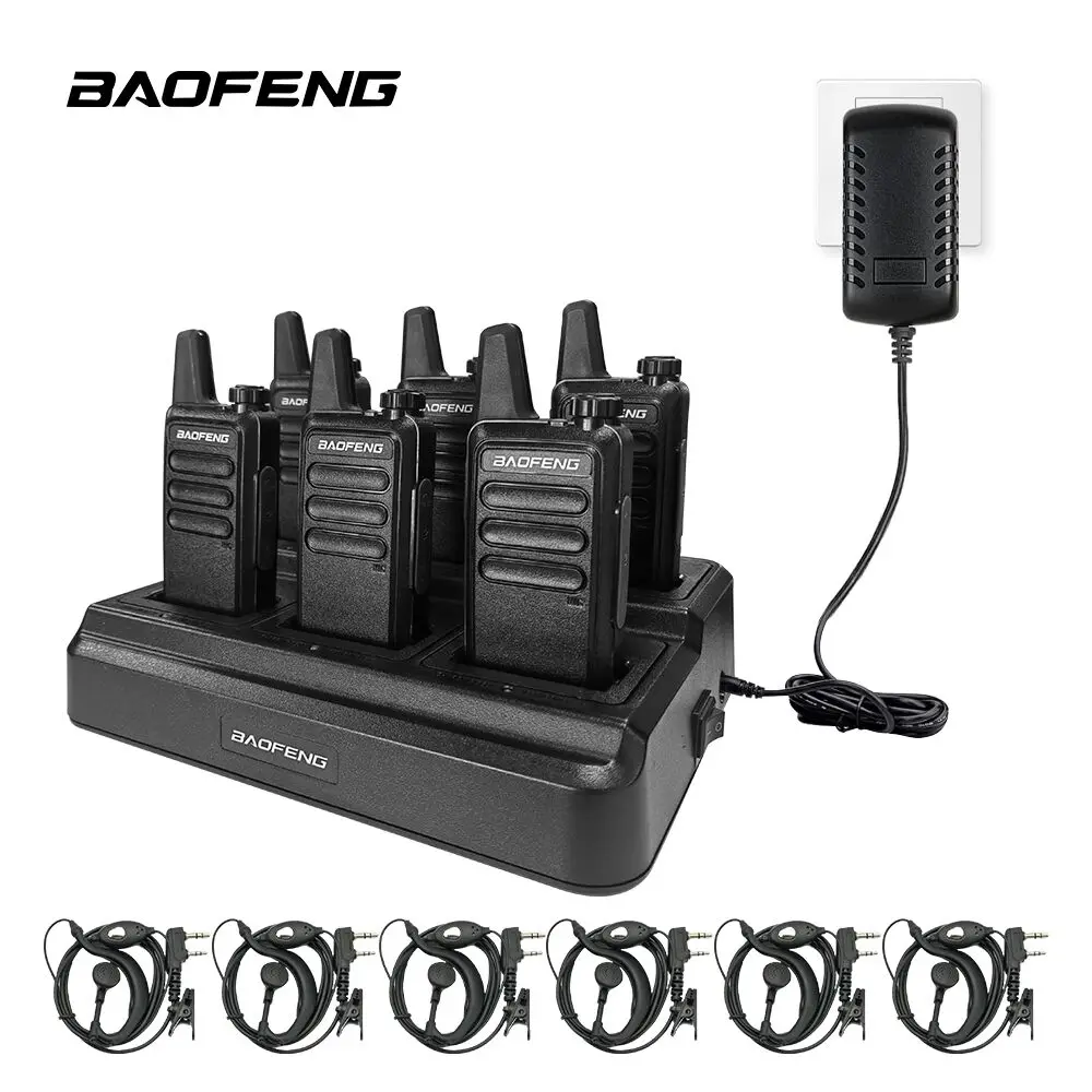

Набор из 6 шт. Baofeng BF-888S плюс мини-портативная рация UHF с зарядкой через USB, портативная двусторонняя радиостанция для общения в отеле