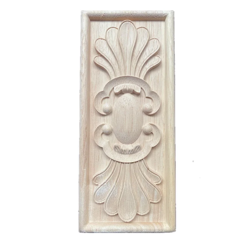 1PC 20/23cm Wood Carved Long Applique Frame Corner Onlay Unpainted Furniture Home Decor Garden Decoration Accessories Door