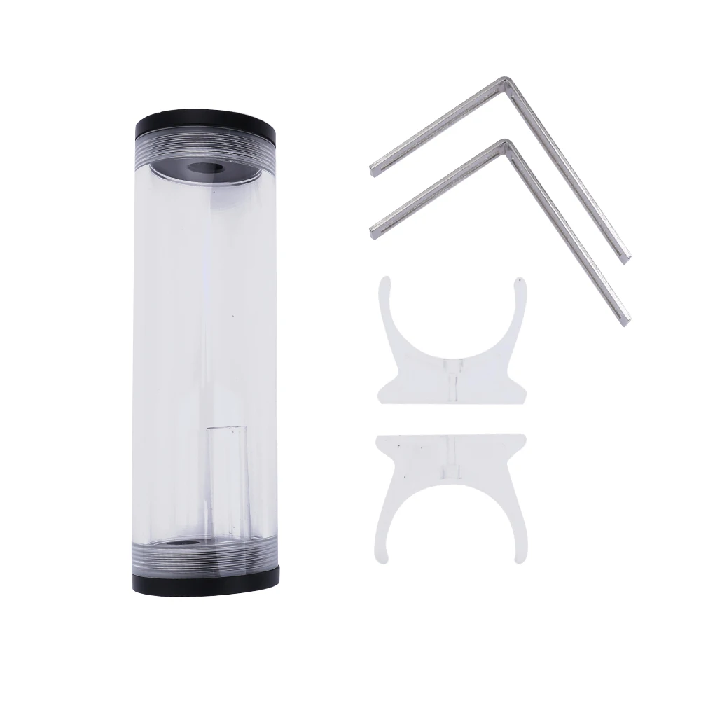 160x50mm Water Cooling Tank G1/4 PC Water Tank Reservoir Acrylic Cylinder Water Reservoir for Computer Water Cooling System
