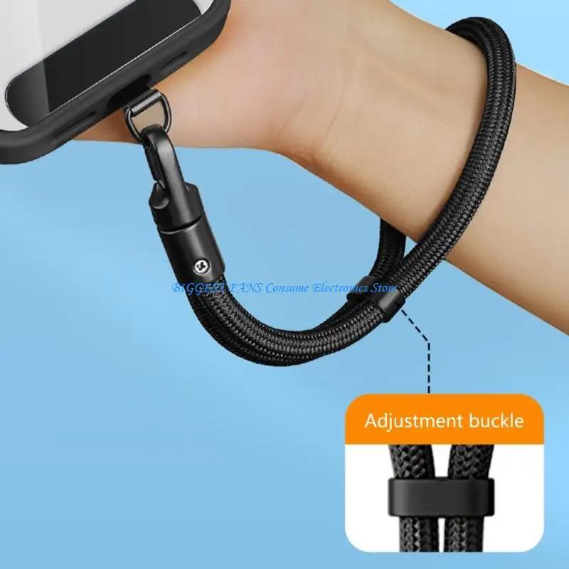 

Adjustable Wrist Strap with Rotating Clip Not Drop Security Strong Lanyard Short Design Holder For Phones