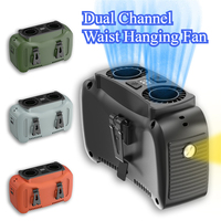 10000mAh Portable Waist Fan with Power Bank - USB Rechargeable  Battery 5 Speeds for Outdoor Activities Camping Fishing  Farm