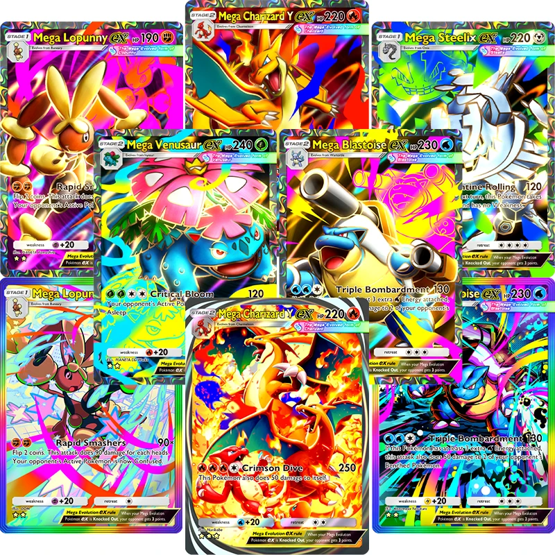 PKM TCG Pocket Card Crimson Blaze (B1a) Set Mega Series Charizard Y ex holographic Rare Collectibles Game Collection Anime Cards