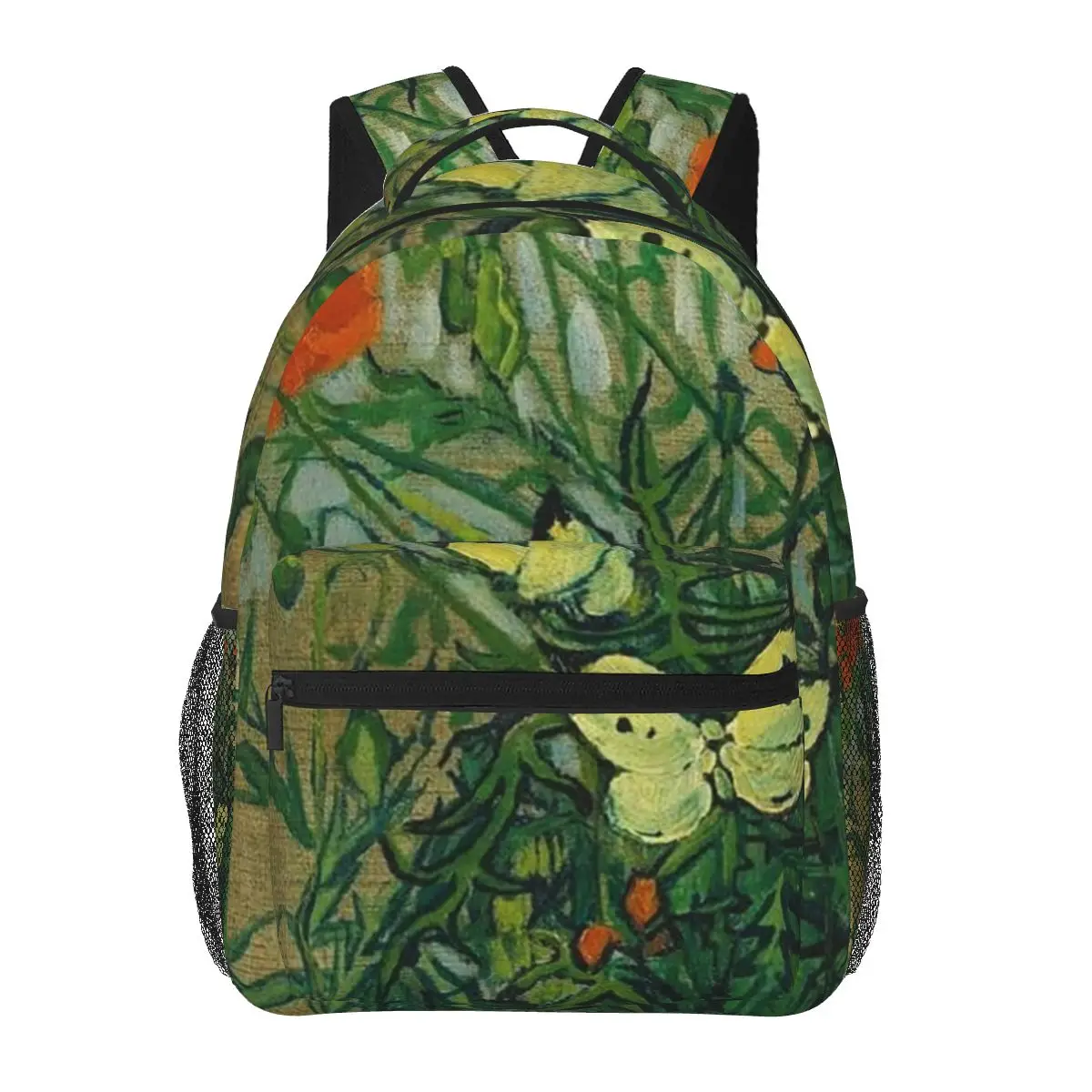 

Butterfly Stands On Flowers Oil Painting Student Backpack School Bag Hiking Travel Daypack for Boys Girls Bookbag Shoulder Bags