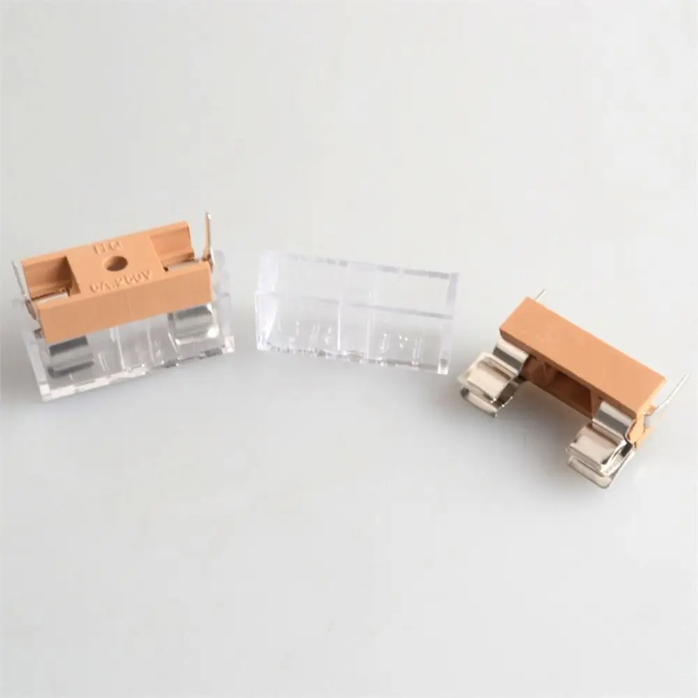 10Pcs/Set 5x20mm 6x30mm Glass Fuse Holder AC250V Copper Fuse Holder With Cover 6A 10A Transparent Cover Transparent Fuse Holder