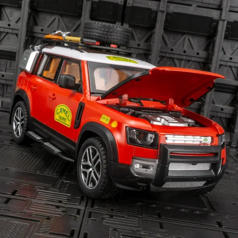 1:24 Land Rover Verteidiger mit Werkzeugen Legierung Druckguss Spielzeug Fahrzeuge Spielzeug auto Modell Sound und Licht zurückziehen Sammlung Kinder Spielzeug Geschenk