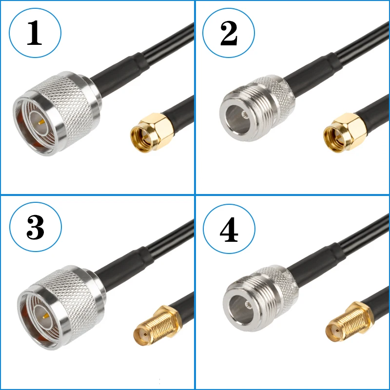 Câble d'extension coaxial RG58, connecteur SMA mâle vers N mâle, type N mâle femelle, adaptateur RF, queue de overN vers SMA, 0.3m-20m