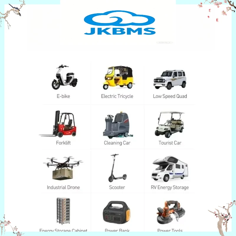 JKBMS 100A 120A 150A 200A Li-Ion LiFePo4 LTO 8S 17S 20S 24S Batteries 24V 36V 48V 60V JIKONG Smart BMS Active Balance 0.6A 1A 2A