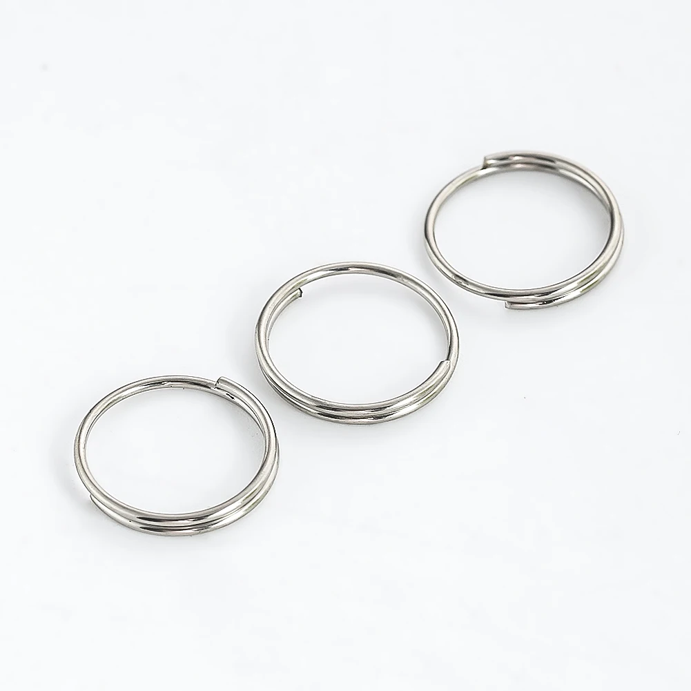 100pcs 12/17mm Stainles Steel Split Rings Chandelier Crystal Bead Connector Light Curtain Suncatcher Garland Part Keychain Rings