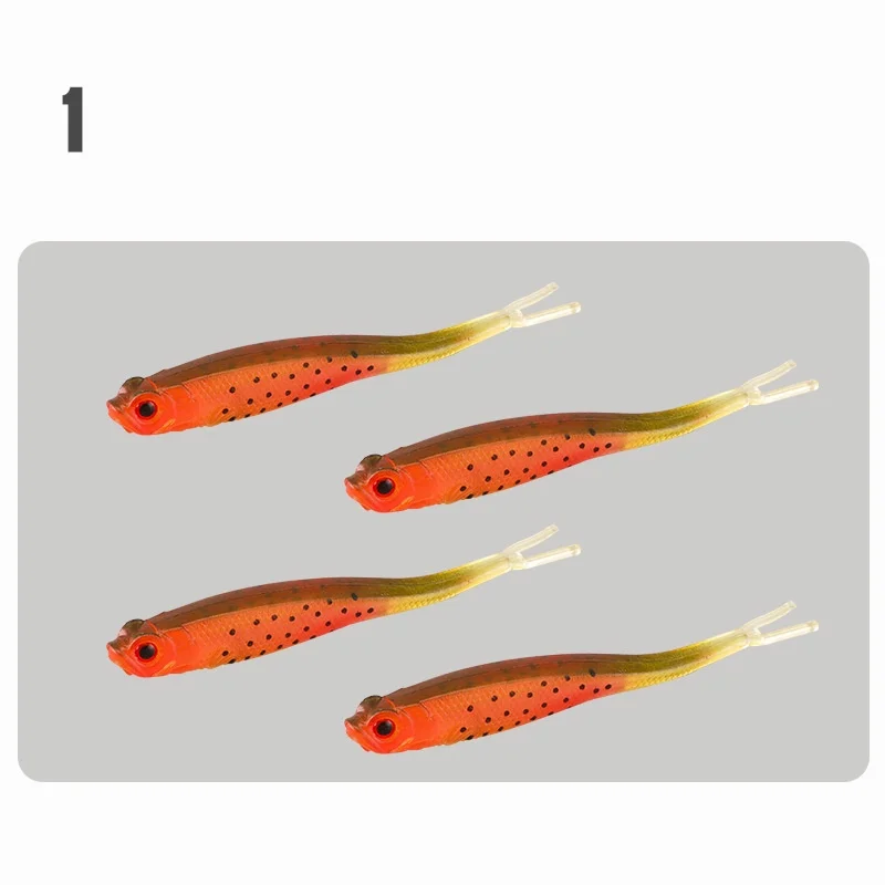 Angelköder Weichköder mit offenem Bauch und Gabelschwanz, Fischimitation, 13cm/9g, Lebendige Attraktion, 4 Stück pro Beutel – Detail 3