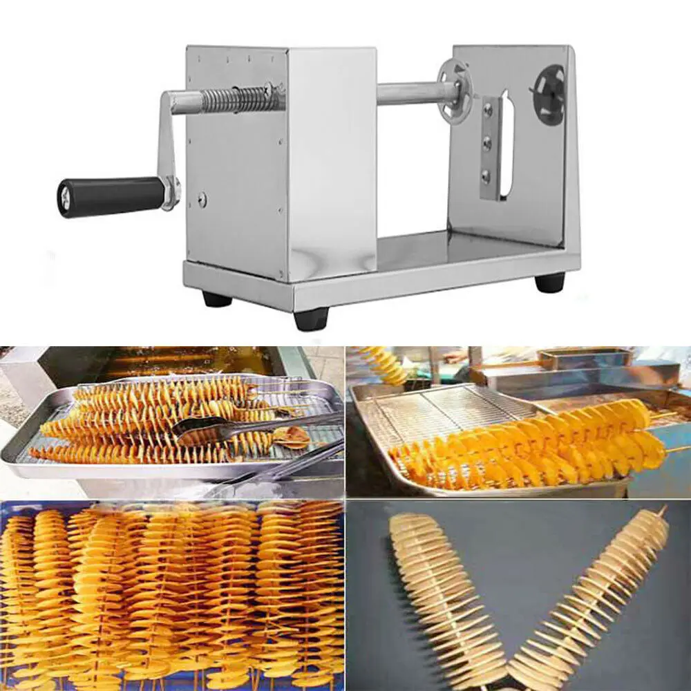 Stainless Steel Potato Slicer Potato Spiral Cutter Chip Slicer Twister Cutter Durable for Fruit,Potatoes,Tornado Chips